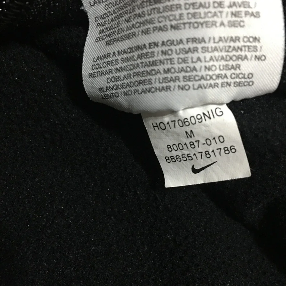 Nike Dri-Fit Full Zip Hoodie Mens Medium Black Workout Athletic Jacket